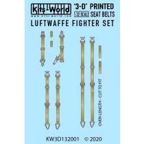 Luftwaffe Fighter Seat Belt Set. Full Colour 3D WWII decals.