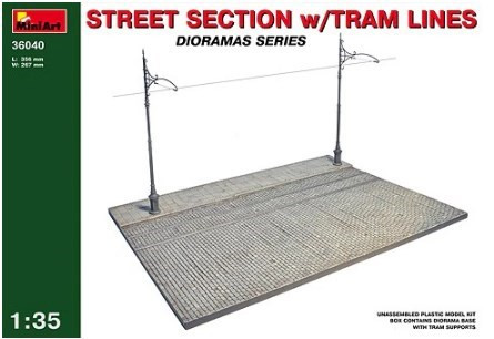 Street section w, tram lines