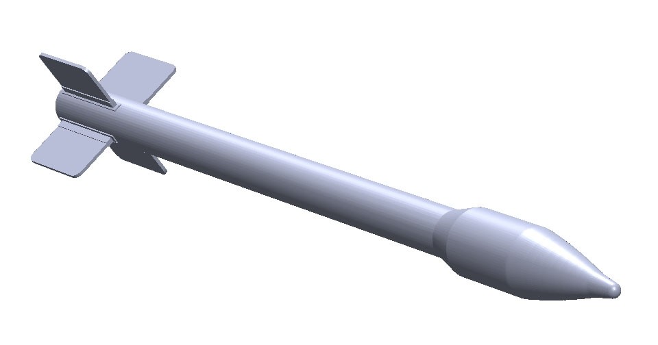 1 x 14,5 cm raket m/49. 3D print