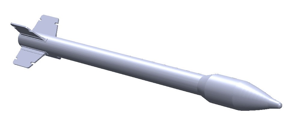 1 x 14,5 cm raket m/49b. 3D print