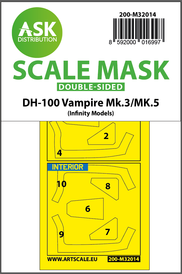 Vampire Mk.5 paint mask for Infinity 1/32