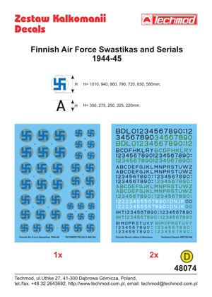 Finnish Air Force swastikas & serials 1944-45