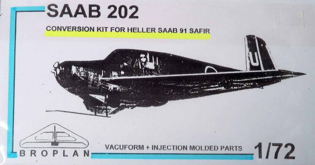 SAAB 202 conversion incl. Heller Safir kit (J32 Lansen wing)