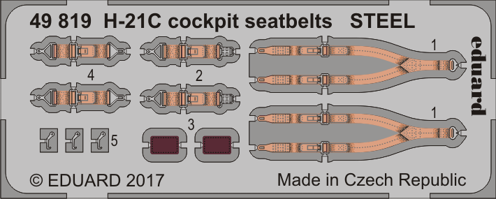 H-21C Flying Banana cockpit seatbelts STEEL (ITA)