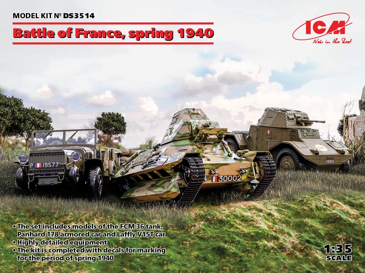 Battle of France, spring 1940 (Panhard 178 AMD-35, FCM 36, Laffly V15T)