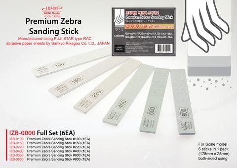 Sanding sticks Zebra 6-pack (grit 100 till 800)