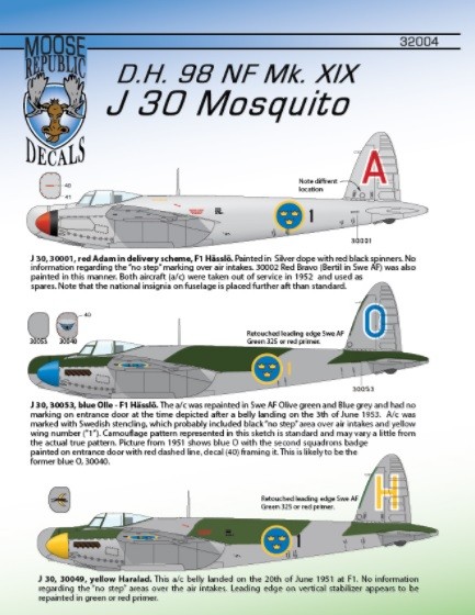 J30 Mosquito Mk. XIX, 6 marking options