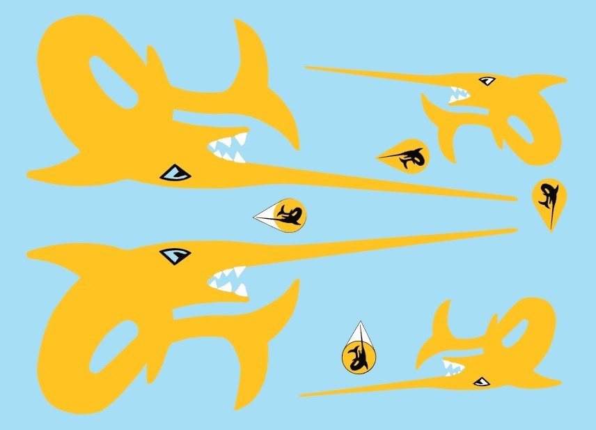 SAAB 35 Draken Yellow Swordfish markings