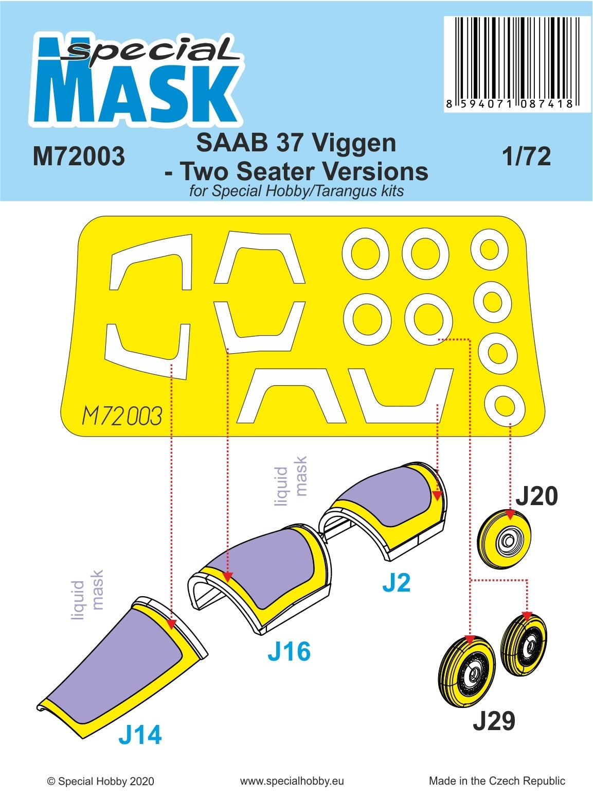SAAB 37 Viggen two-seater paint mask SE INFO