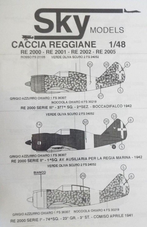 Caccia Reggiane Re.2000 / 2001 / 2005