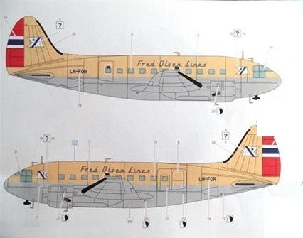 C-46 Commando decals Fred Olsen LN-FOR