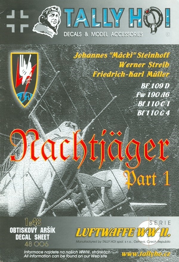 Nachtjäger Pt.I Bf109D Steihoff, Fw190A-6 Müller, 110C-1 Streib, 110G-4 II/NJG 102