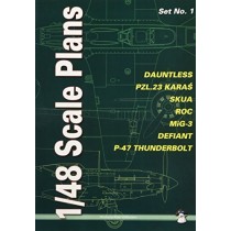 Scale Plans for SBD Dauntless  PZL.23 Karas, Skua & Roc, MiG-3, Defiant, P-47 