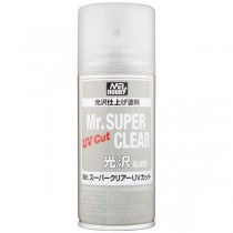 Klarlack BLANK, 170 ml Mr.Super Clear UV Cut GLOSS, aerosol NORGE? SE INFO