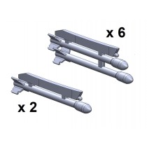 15 cm raket m/51 för Tunnan, 6 par + 2 enkla. På pyloner. 3D print
