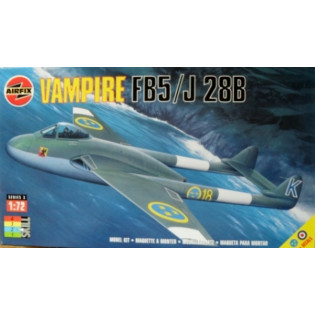 J28 Vampire Fb.5 J28B med svenska dekaler