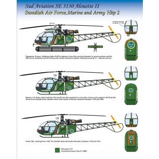 Hkp2 Alouette II, Flygvapnet, Marinen & Armèn