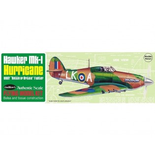 Hawker Mk.1 Hurricane Balsa Aircraft Kit. Span: 42 cm