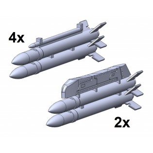SAAB 105 Sk60 13,5 cm m/56 raketer x 12 m. pyloner 3D print