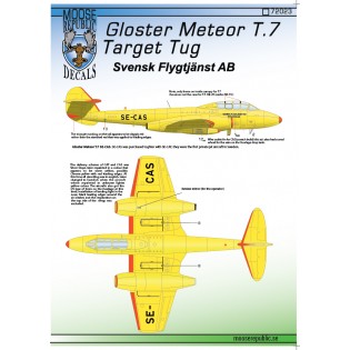 Gloster Meteor T.7 Target Tug Svensk Flygtjänst