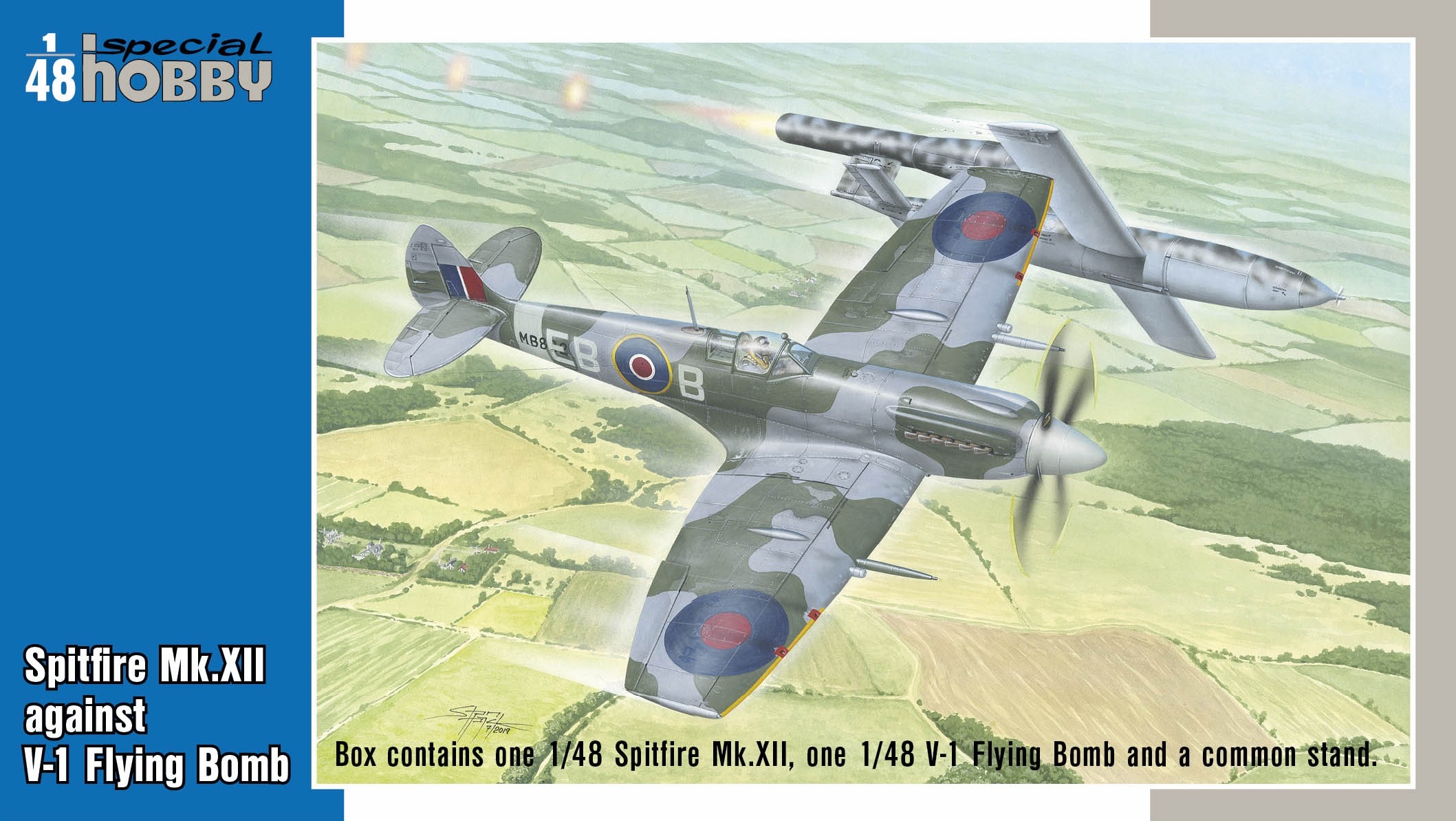 Supermarine Spitfire Mk.XII against V-1 Flying Bomb