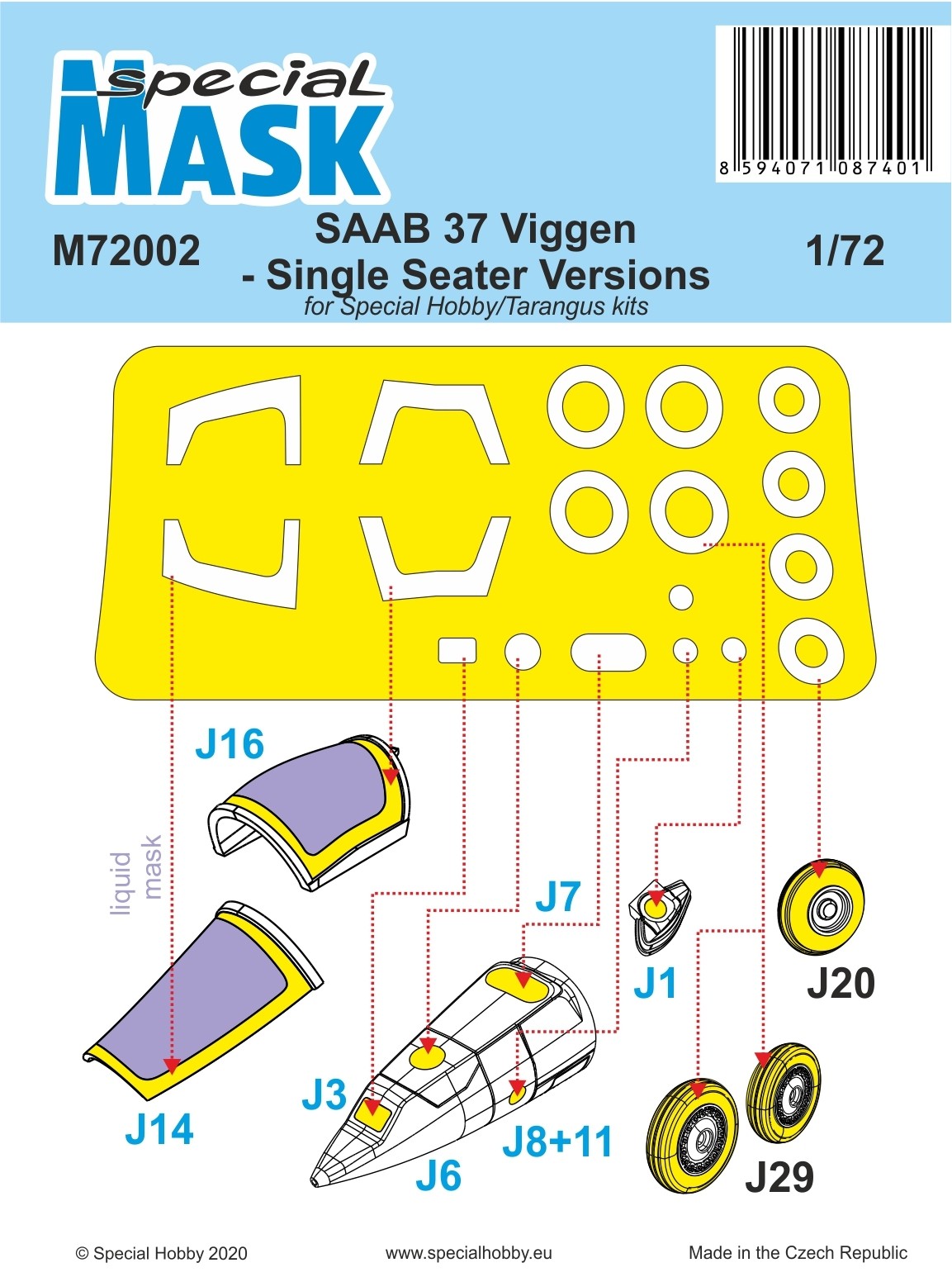 SAAB 37 Viggen single seater paint mask SE INFO