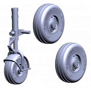 SAAB 105 Sk60 nose gear + main wheels 3D print