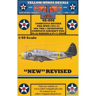 USN TDB-1 Devastator: Pre-WWII 1937-41. Yellow-wings decals