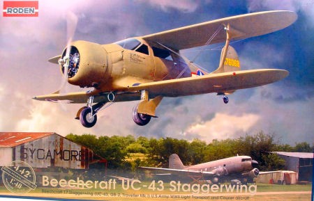Beechcraft Staggerwing UC-43 med svenska dekaler